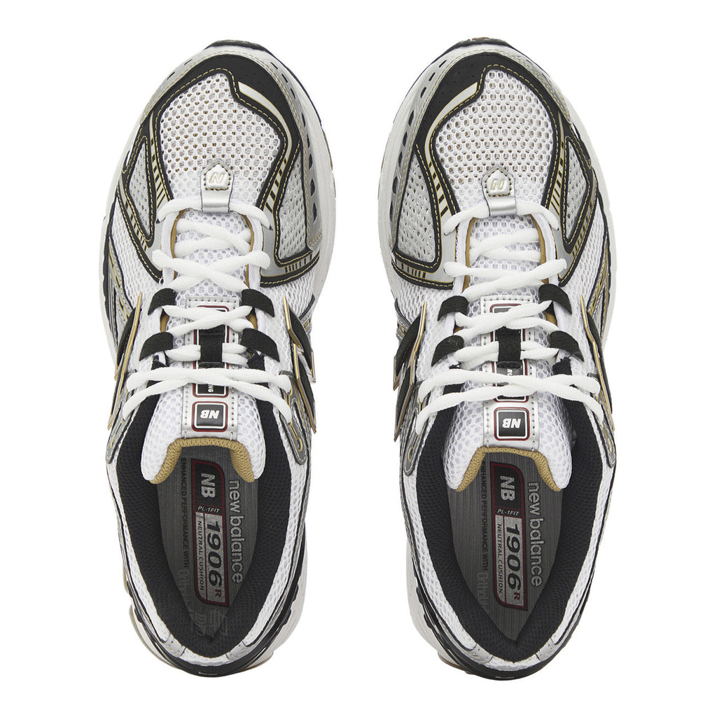New Balance 1906R Unisex Mesh Lifestyle Running Sneakers – White/Black/Gold