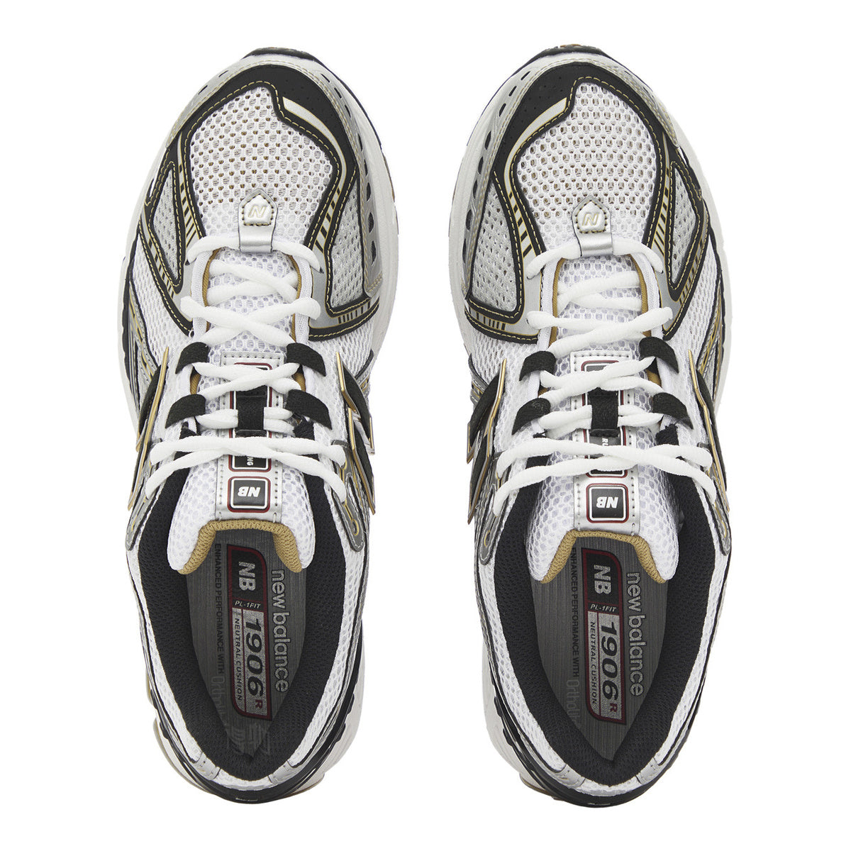 New Balance 1906R Unisex Mesh Lifestyle Running Sneakers – White/Black/Gold