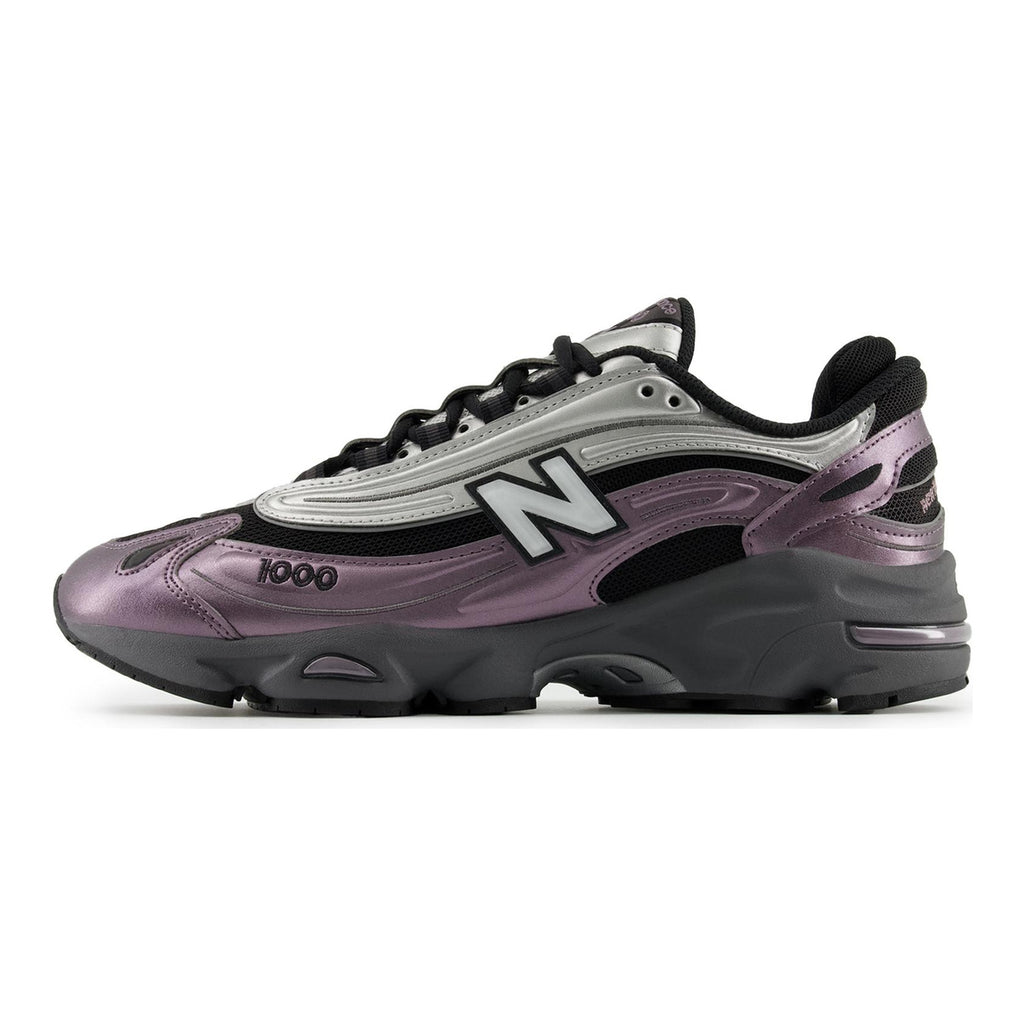 New Balance 1000 Unisex Leather Lifestyle Sneakers – Metallic Plum/Silver/Black