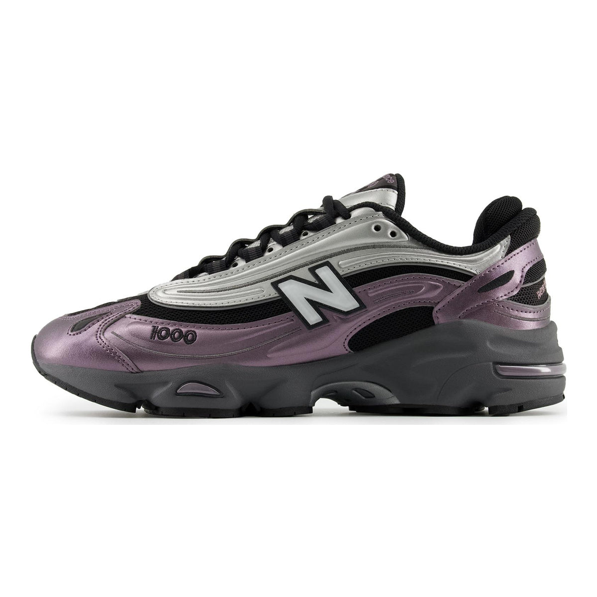 New Balance 1000 Unisex Leather Lifestyle Sneakers – Metallic Plum/Silver/Black
