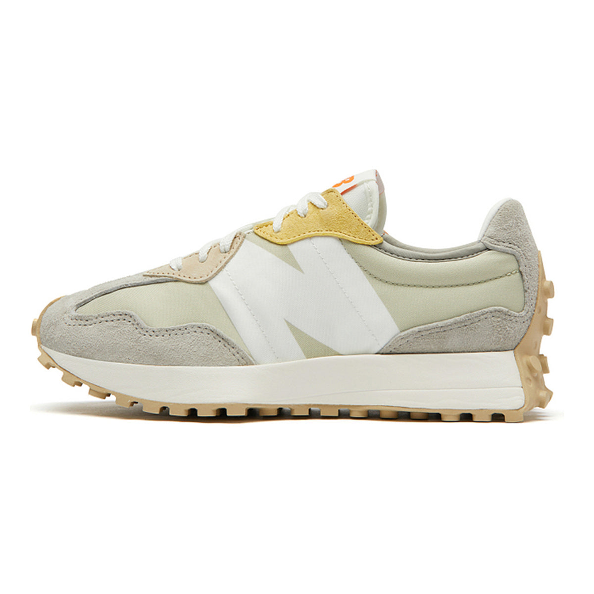 New Balance 327 Unisex Suede Lifestyle Sneakers – Limestone/Mustard
