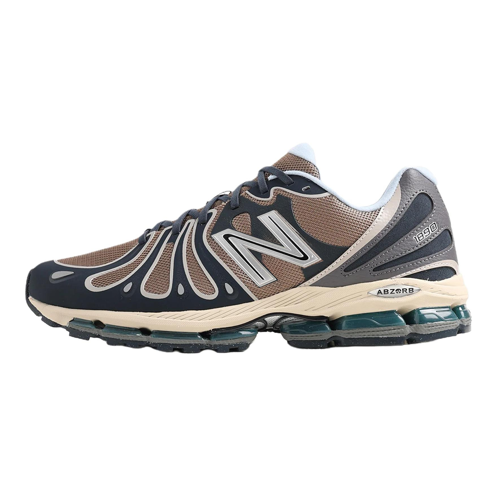 New Balance 1890 Unisex Mesh Lifestyle Running Sneakers – Mushroom/Navy