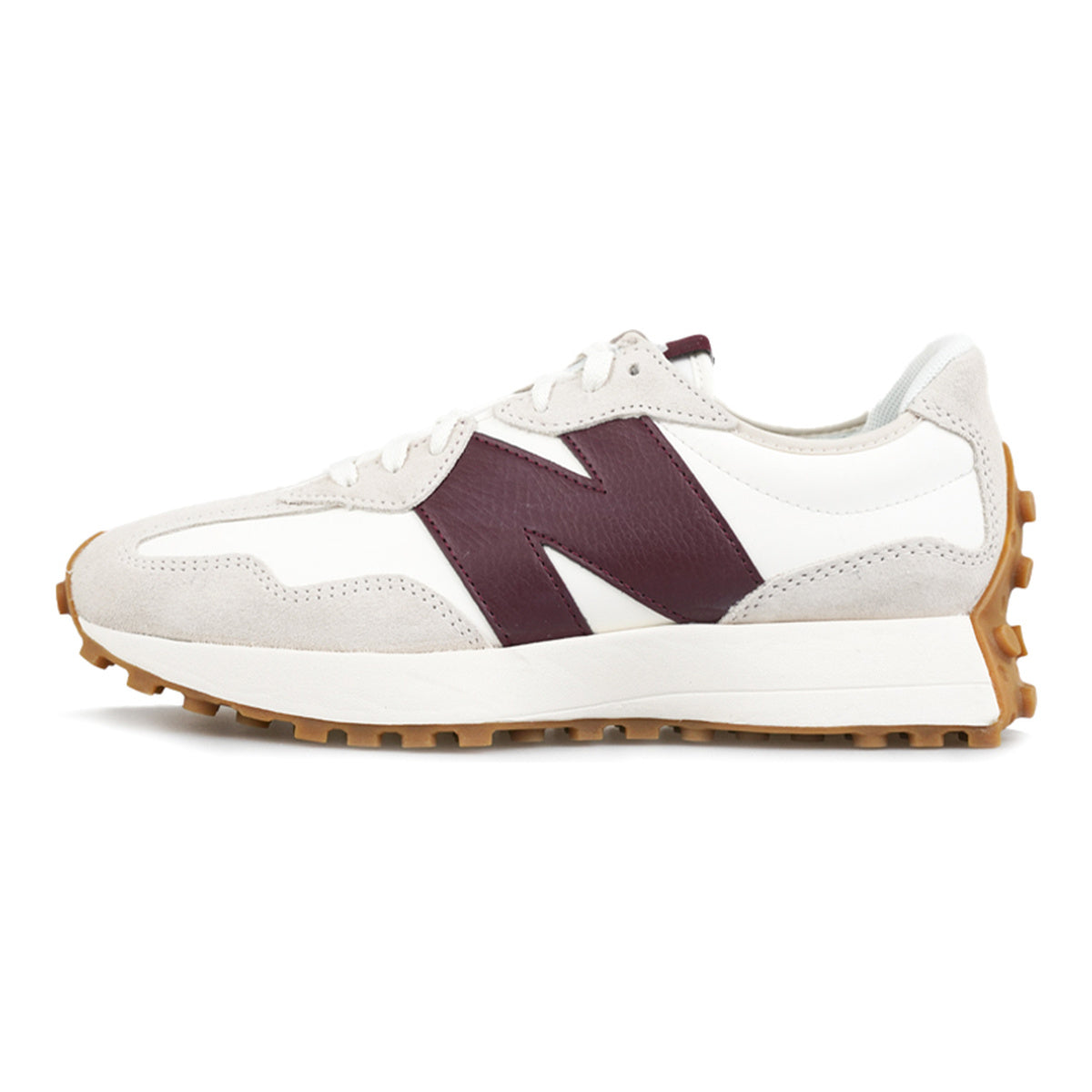 New Balance 327 Unisex Suede Lifestyle Sneakers – White/Burgundy