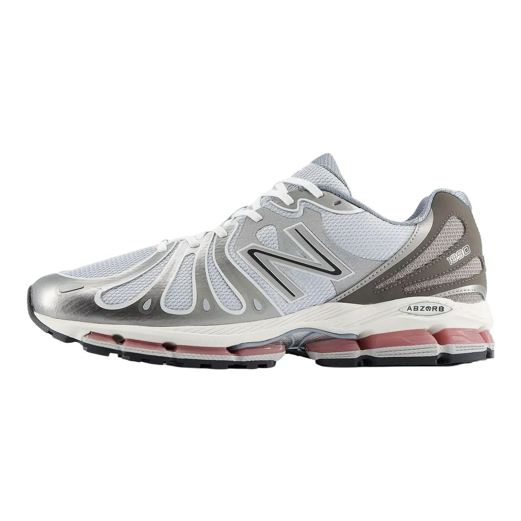 New Balance 1890 Unisex Mesh Lifestyle Running Sneakers – Silver Metallic/Pink