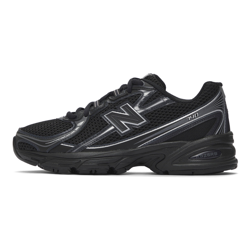 New Balance 740v2 Unisex Mesh Running Shoes – Triple Black/Silver