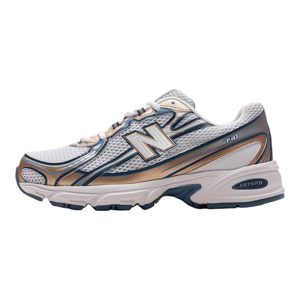 New Balance 740 Unisex Mesh Running Shoes – White/Champagne Gold/Navy
