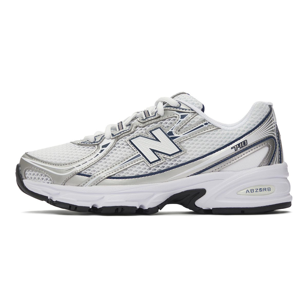 New Balance 740v2 Unisex Mesh Running Shoes – White/Silver/Navy