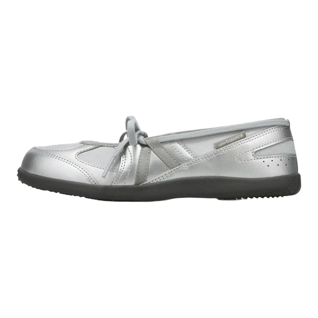 New Balance Flat Breeze Unisex Leather Slip-On Flats – Silver Metallic