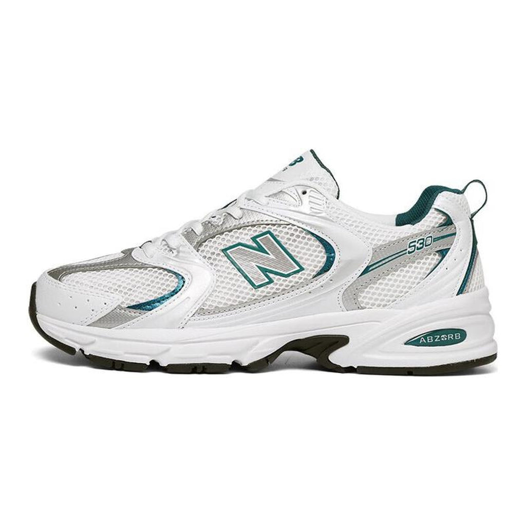 New Balance 530 Unisex Leather Lifestyle Sneakers – White/Green