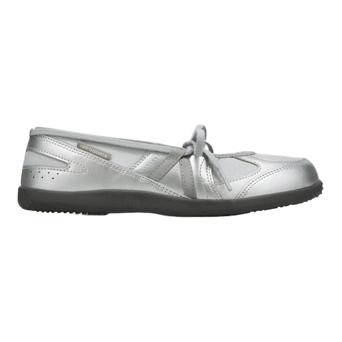 New Balance Flat Breeze Unisex Leather Slip-On Flats – Silver Metallic