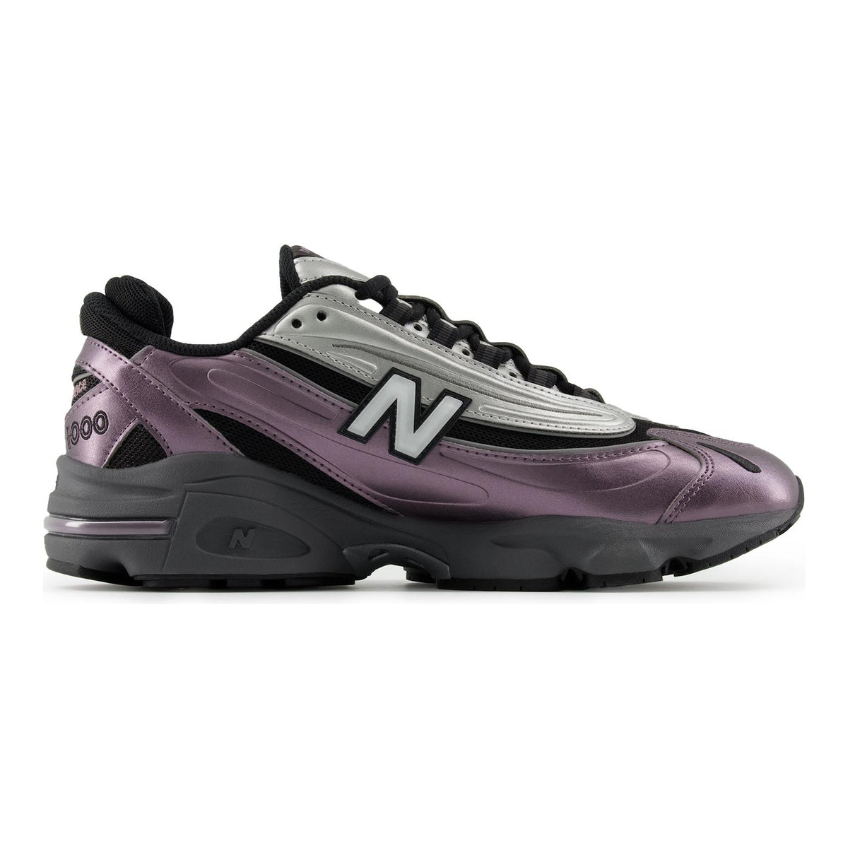 New Balance 1000 Unisex Leather Lifestyle Sneakers – Metallic Plum/Silver/Black