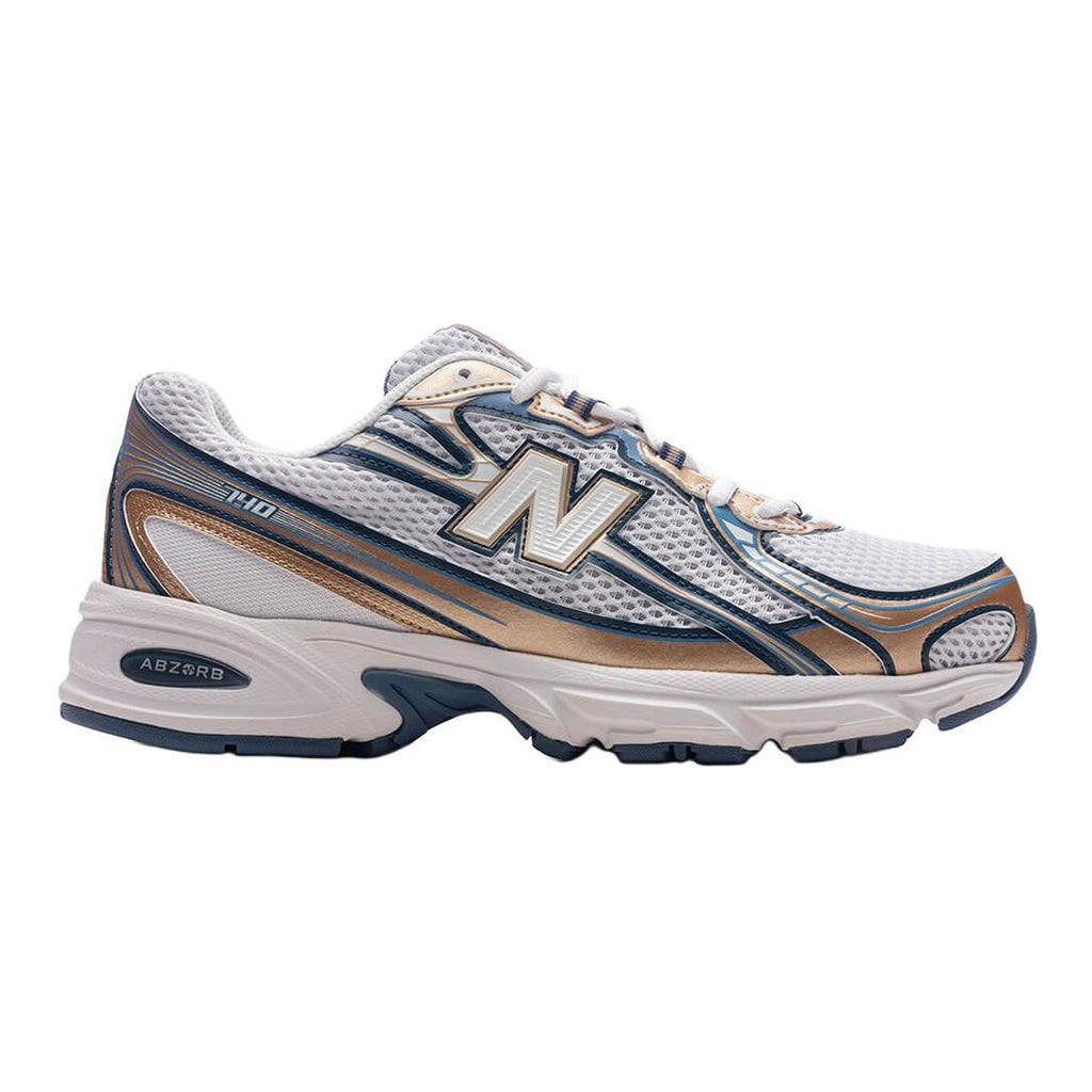 New Balance 740 Unisex Mesh Running Shoes – White/Champagne Gold/Navy