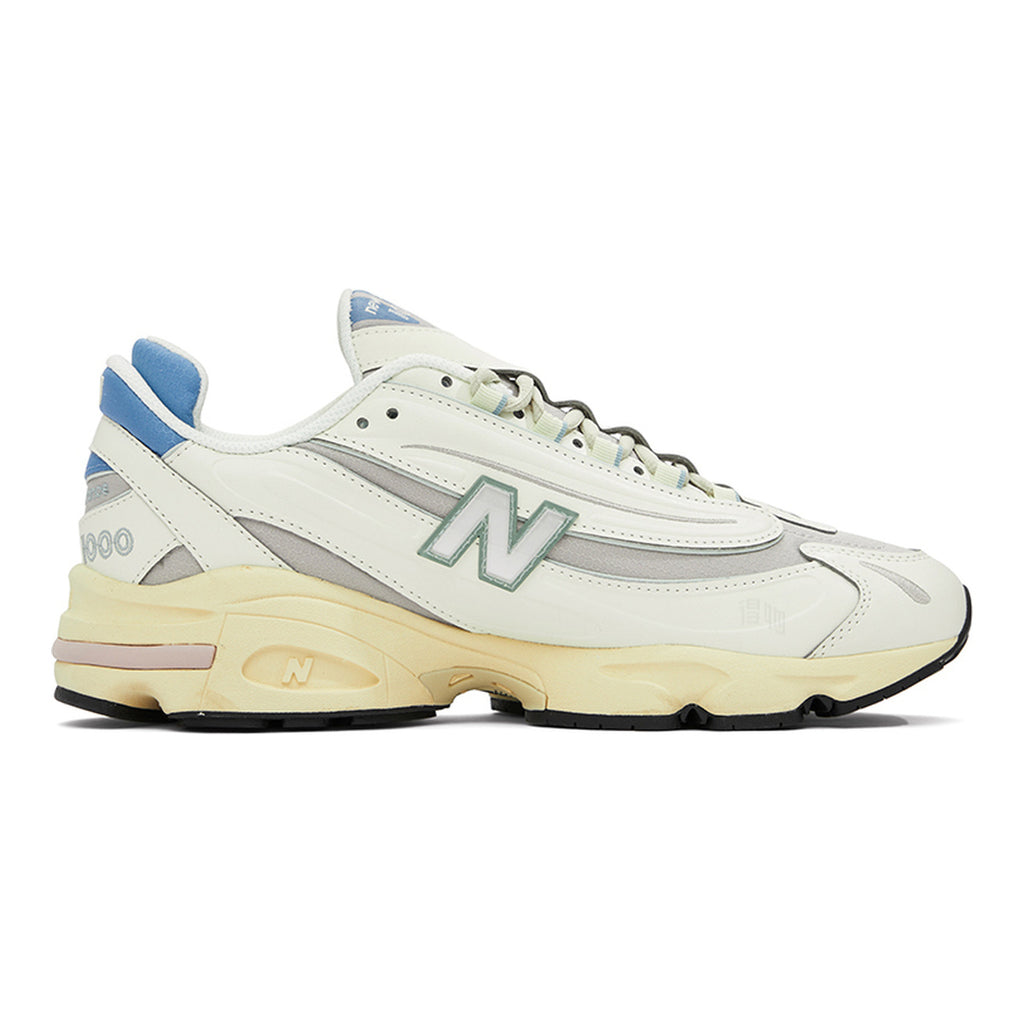 New Balance 1000 Unisex Leather Lifestyle Sneakers – Sea Salt/Grey/Sky Blue