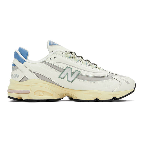 New Balance 1000 Unisex Leather Lifestyle Sneakers – Sea Salt/Grey/Sky Blue