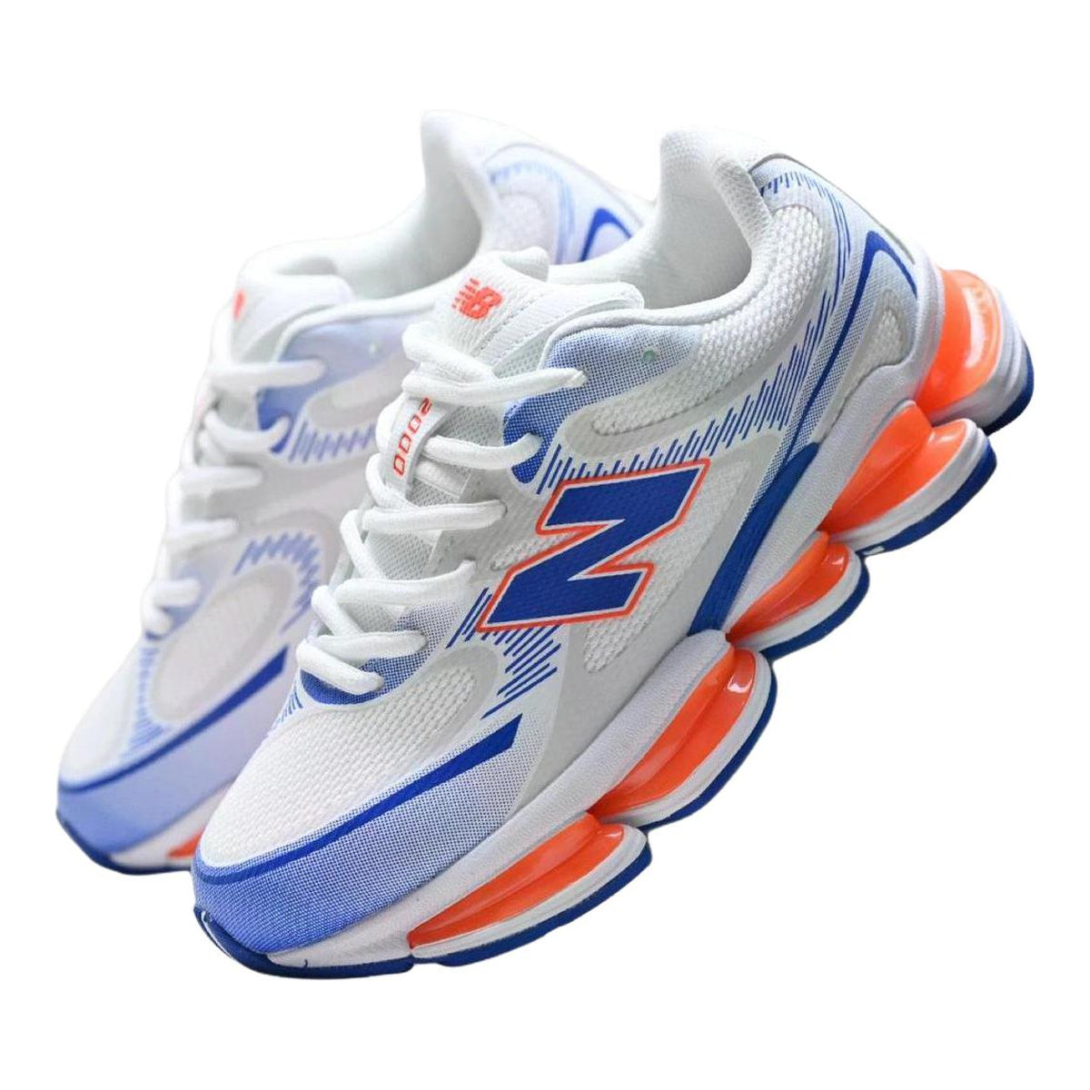 New Balance ABZORB 2000 Unisex Mesh Lifestyle Running Sneakers – White/Royal Blue/Orange