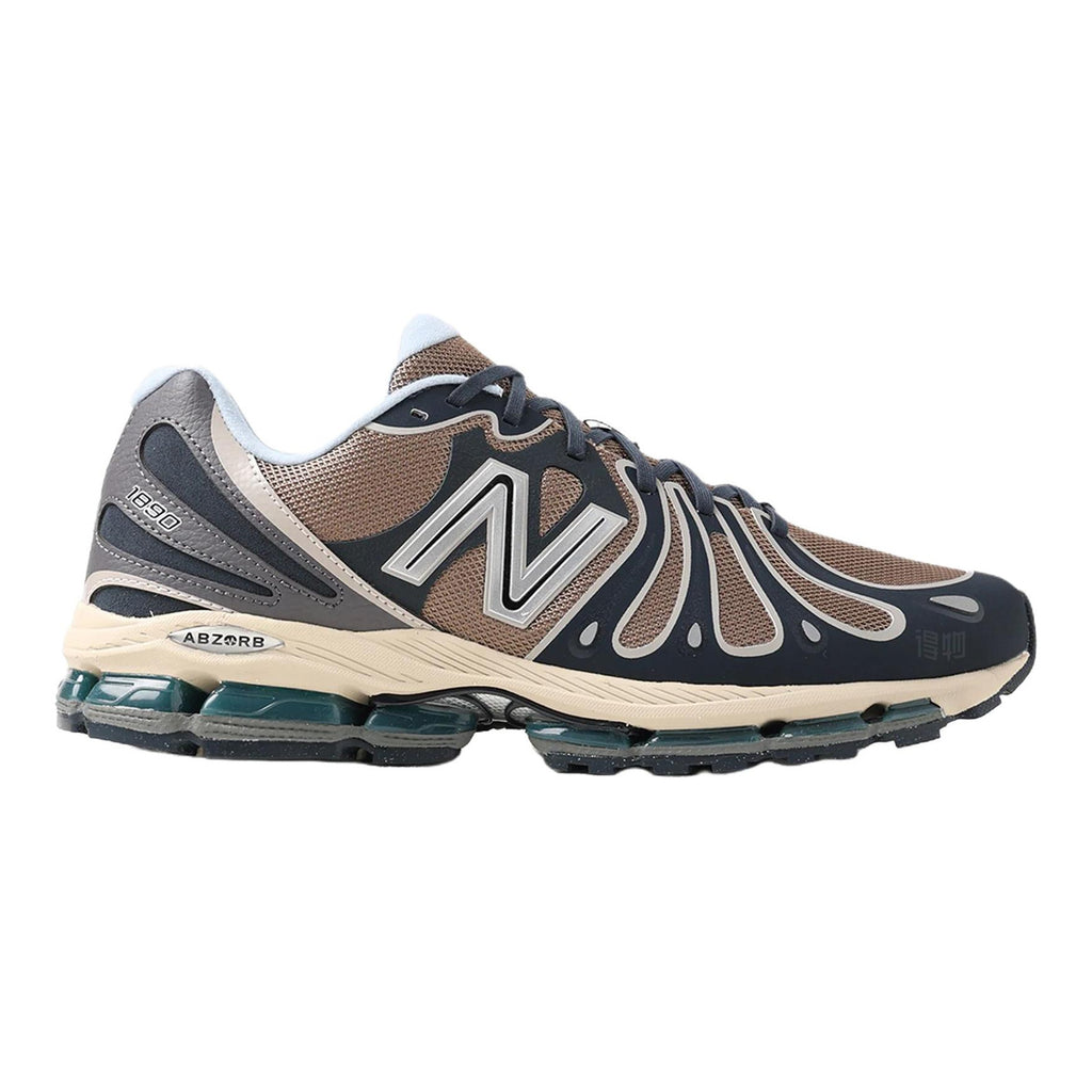 New Balance 1890 Unisex Mesh Lifestyle Running Sneakers – Mushroom/Navy