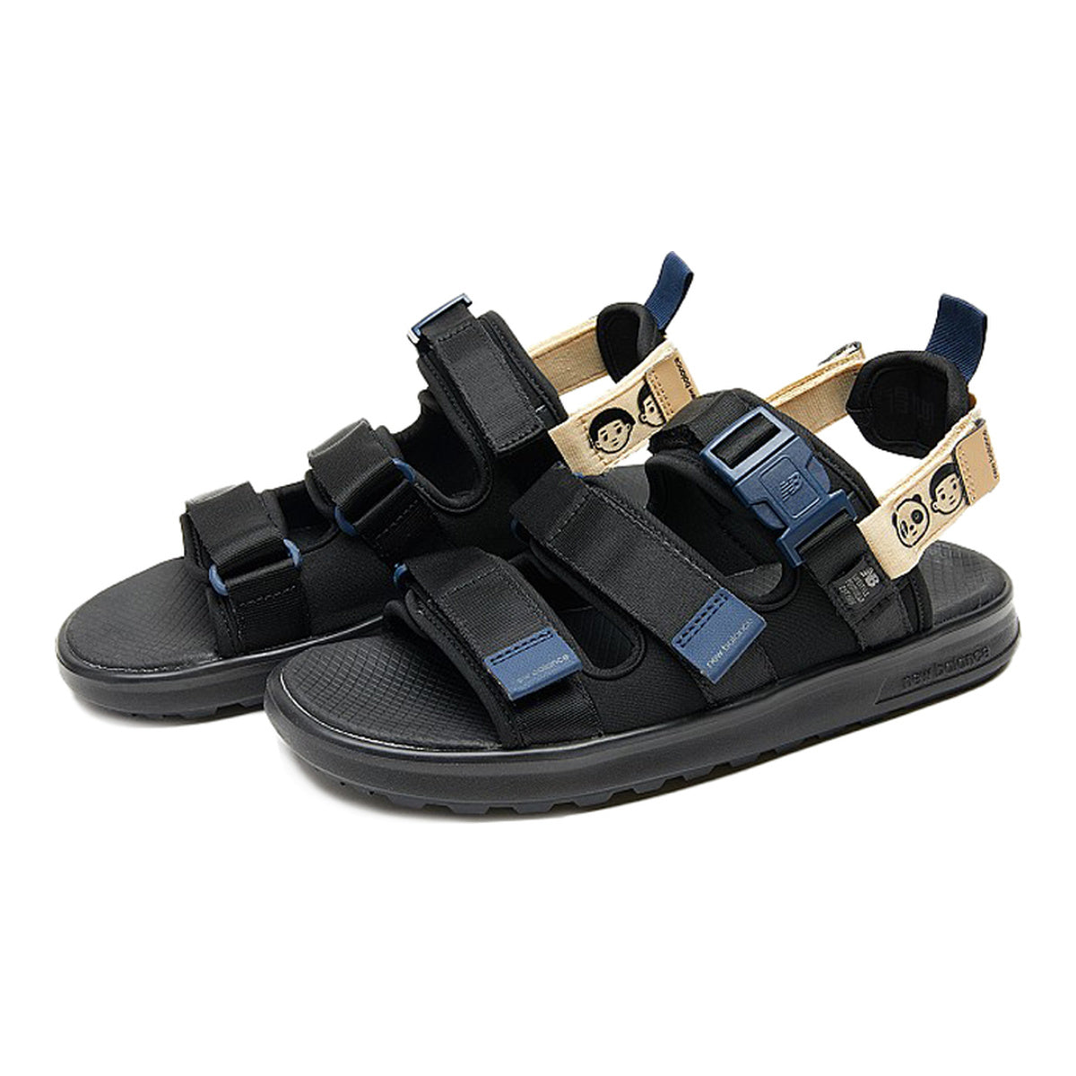 New Balance 750 Unisex Sandals - Black/Navy/Cream