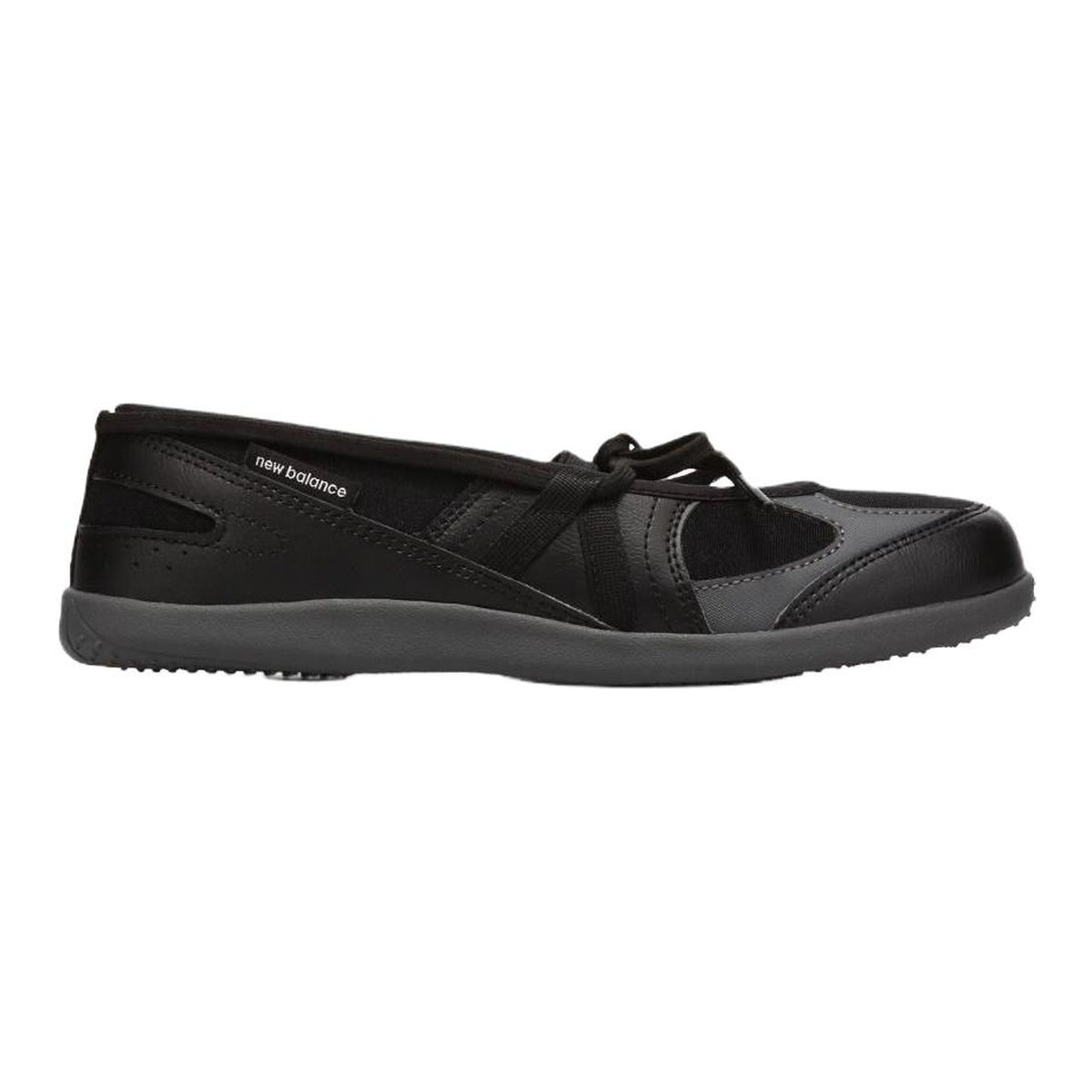New Balance Flat Breeze Unisex Leather Slip-On Flats – Triple Black