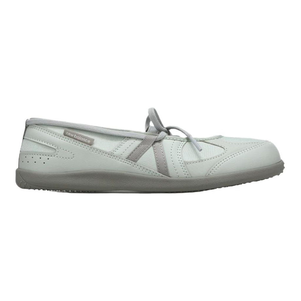 New Balance Flat Breeze Unisex Leather Slip-On Flats – Mint White/Silver