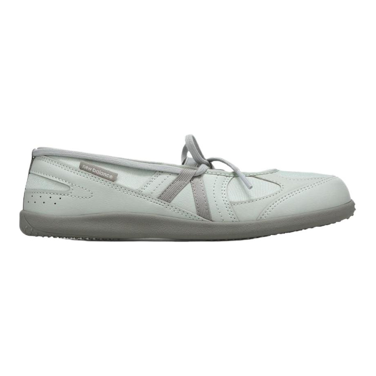New Balance Flat Breeze Unisex Leather Slip-On Flats – Mint White/Silver