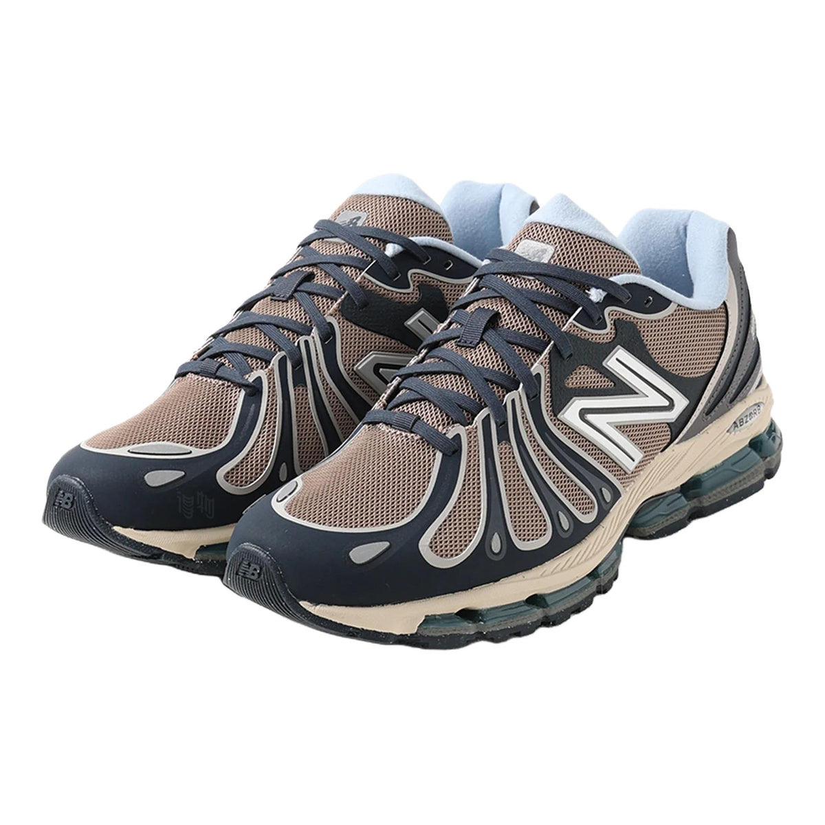 New Balance 1890 Unisex Mesh Lifestyle Running Sneakers – Mushroom/Navy