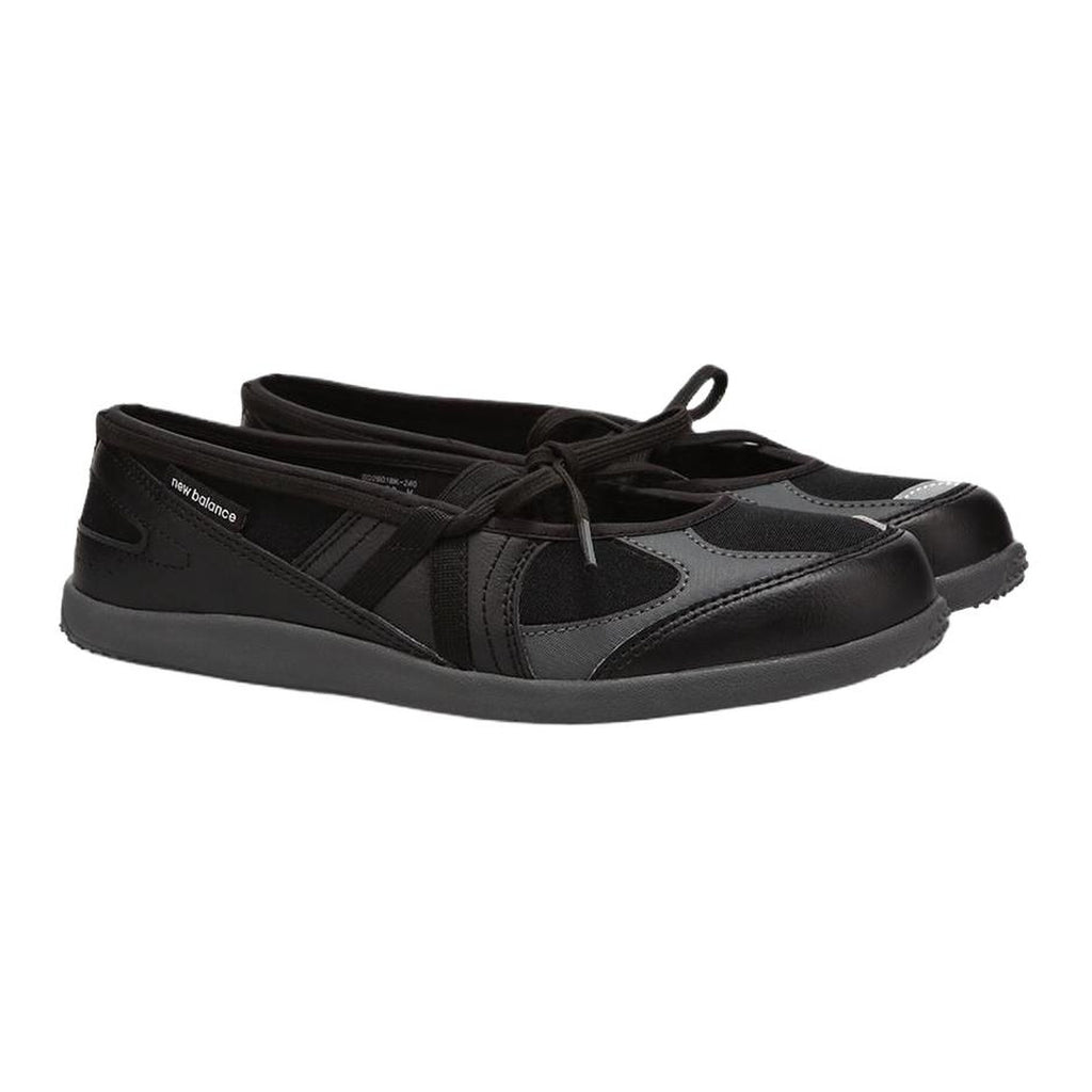 New Balance Flat Breeze Unisex Leather Slip-On Flats – Triple Black