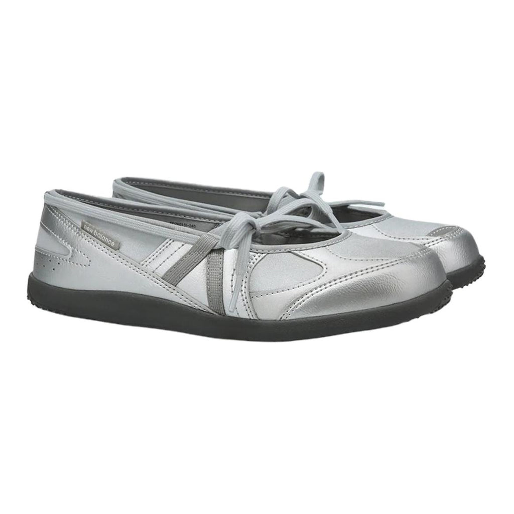 New Balance Flat Breeze Unisex Leather Slip-On Flats – Silver Metallic