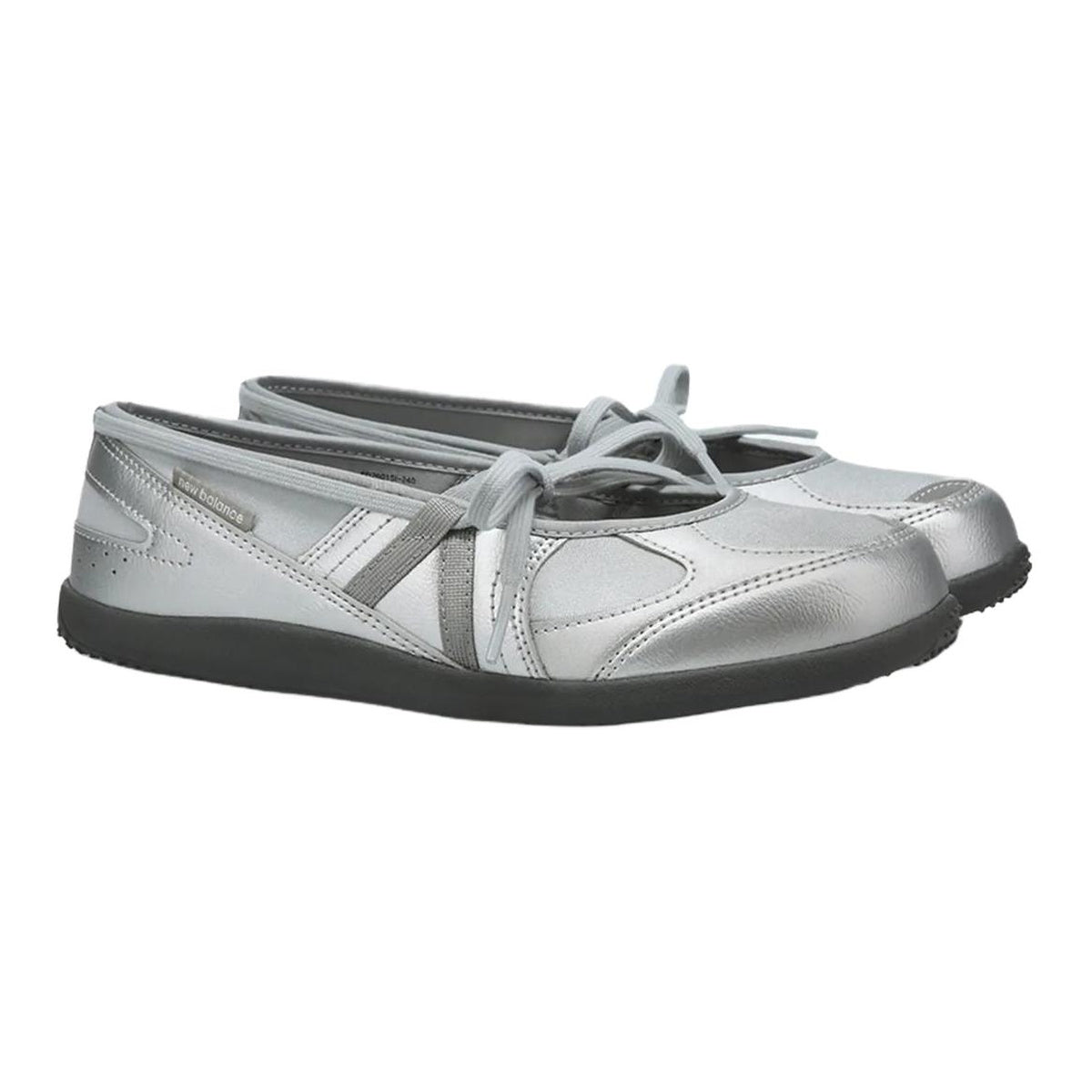 New Balance Flat Breeze Unisex Leather Slip-On Flats – Silver Metallic
