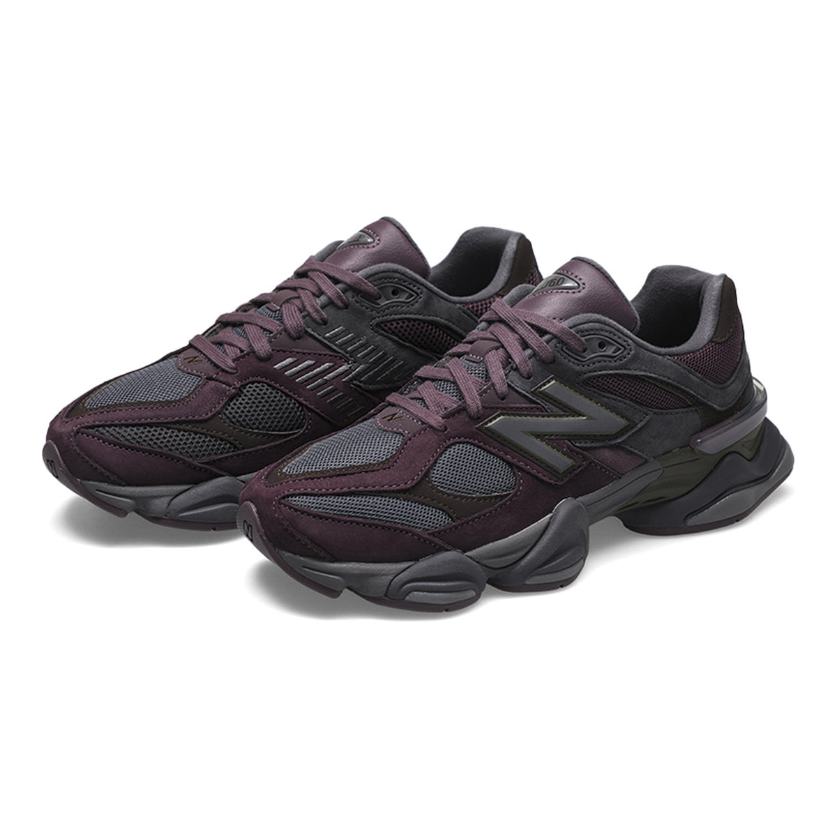 New Balance 9060 Unisex Chunky Suede Lifestyle Sneakers – Dark Purple/Charcoal