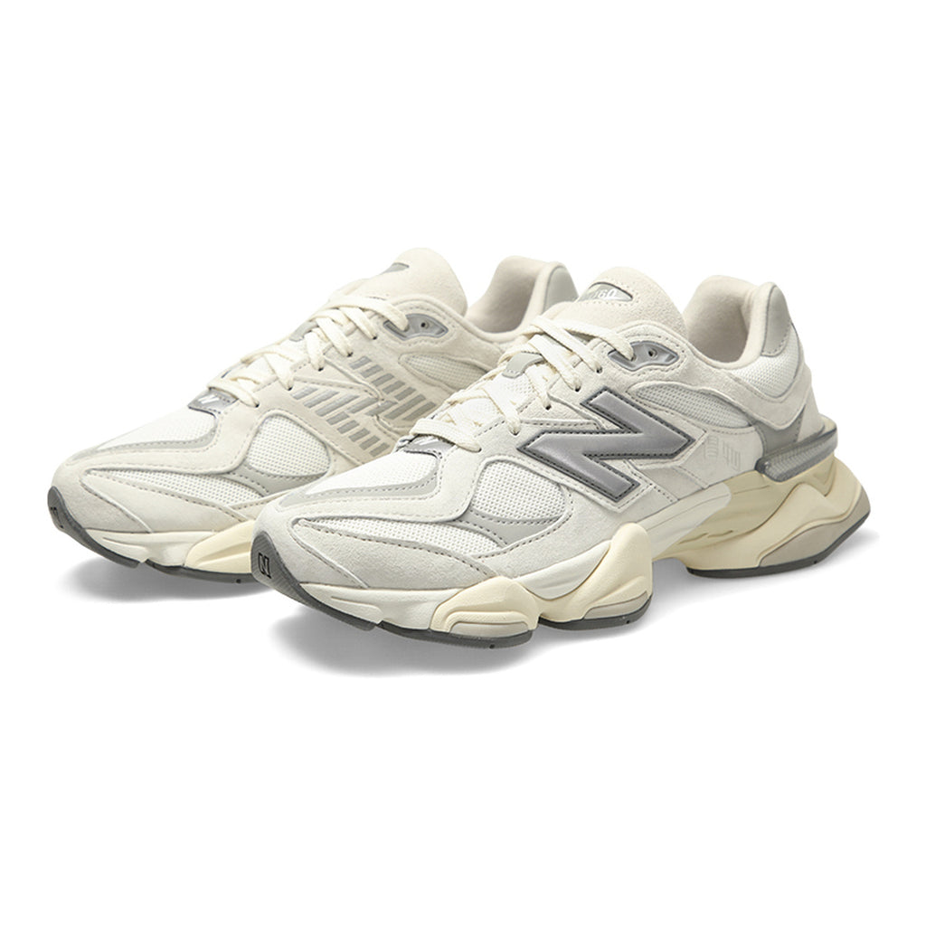 New Balance 9060 Unisex Chunky Suede Lifestyle Sneakers – White/Silver