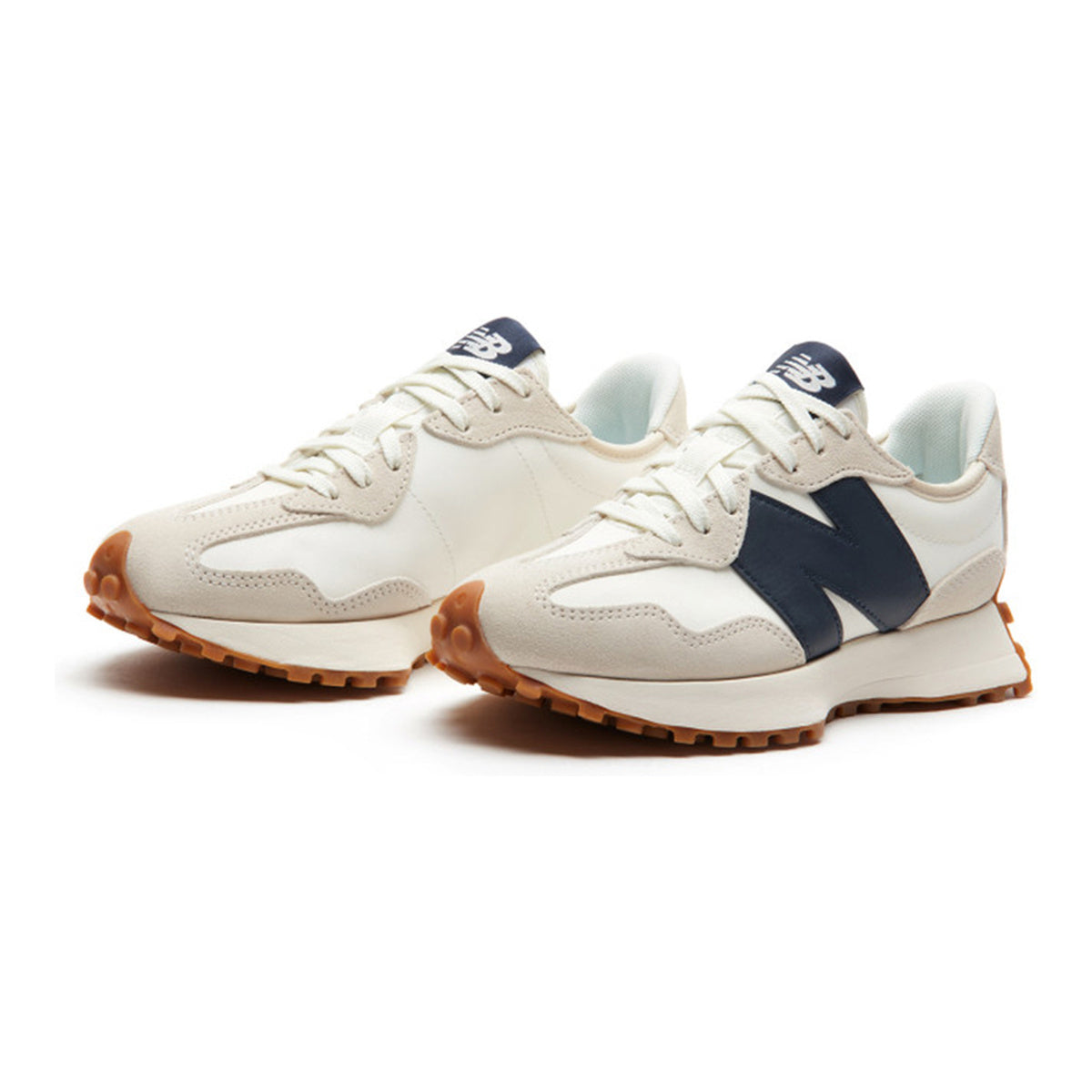 New Balance 327 Unisex Suede Lifestyle Sneakers – Cream/Navy