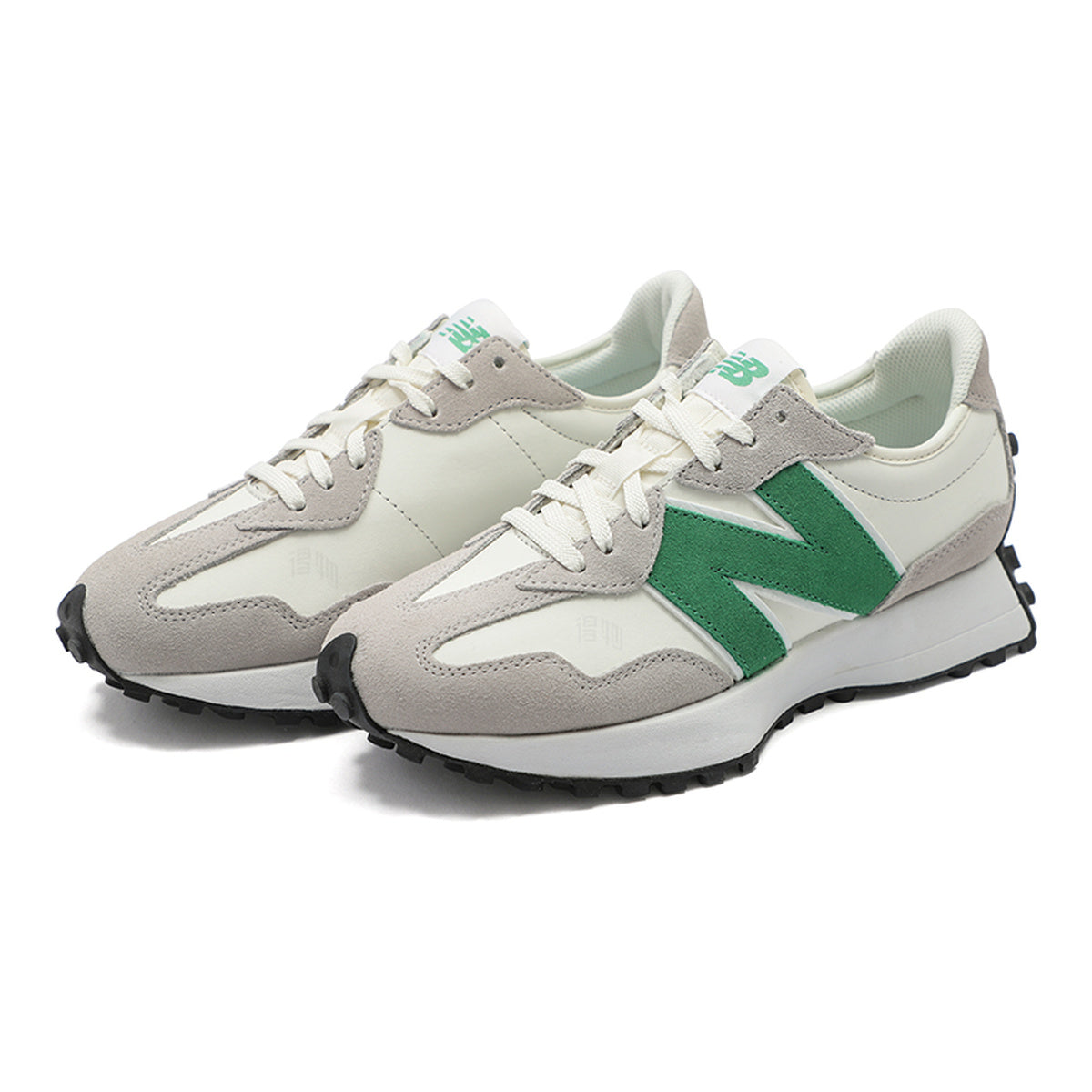 New Balance 327 Unisex Suede Lifestyle Sneakers – White/Green