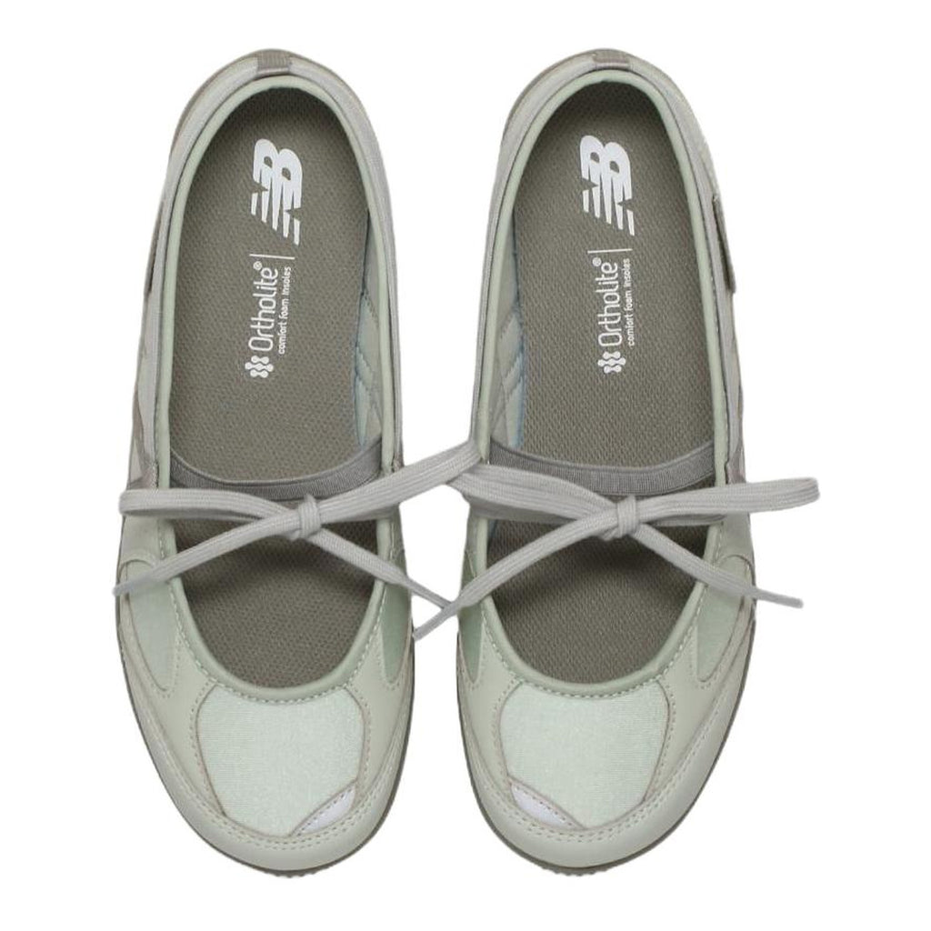 New Balance Flat Breeze Unisex Leather Slip-On Flats – Mint White/Silver