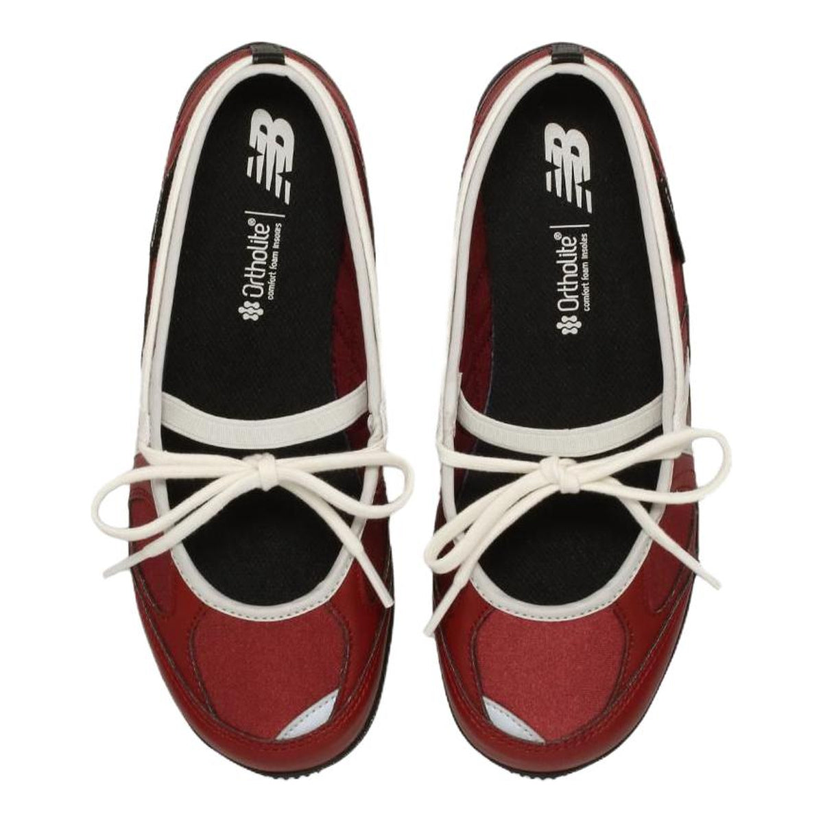 New Balance Flat Breeze Unisex Leather Slip-On Flats – Burgundy/White