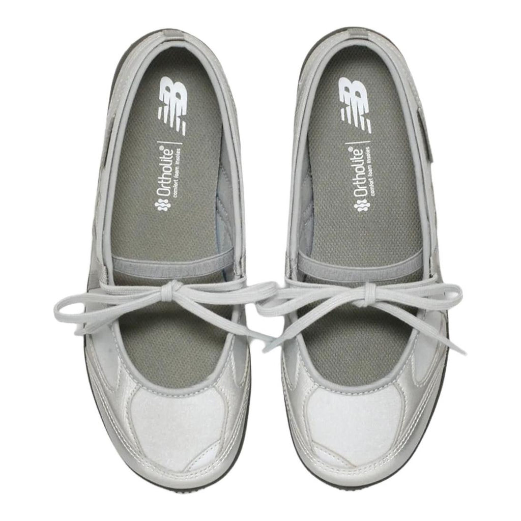 New Balance Flat Breeze Unisex Leather Slip-On Flats – Silver Metallic