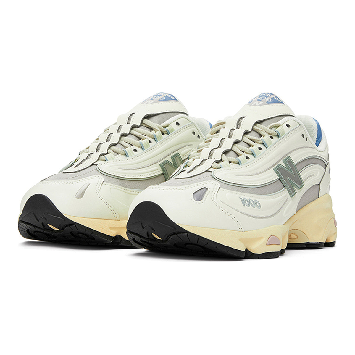 New Balance 1000 Unisex Leather Lifestyle Sneakers – Sea Salt/Grey/Sky Blue