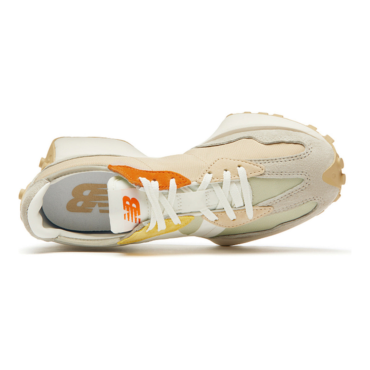 New Balance 327 Unisex Suede Lifestyle Sneakers – Limestone/Mustard