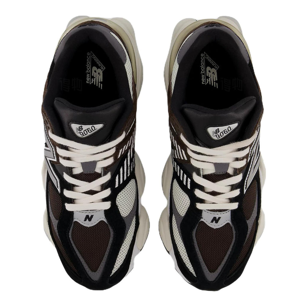 New Balance 9060 Unisex Chunky Suede Lifestyle Sneakers – Black/Coffee Brown