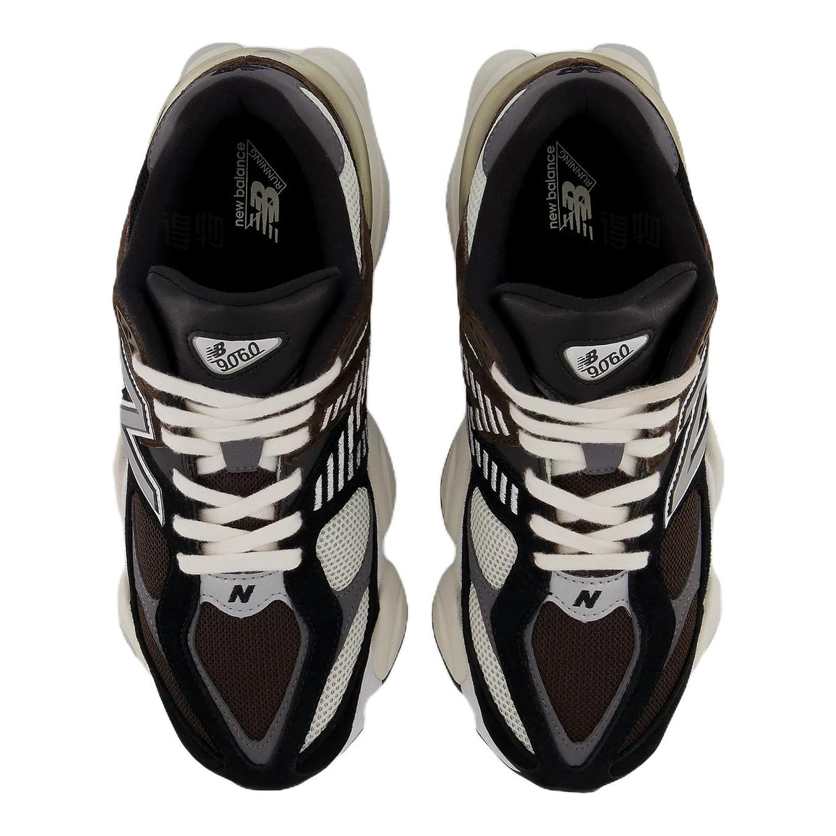 New Balance 9060 Unisex Chunky Suede Lifestyle Sneakers – Black/Coffee Brown
