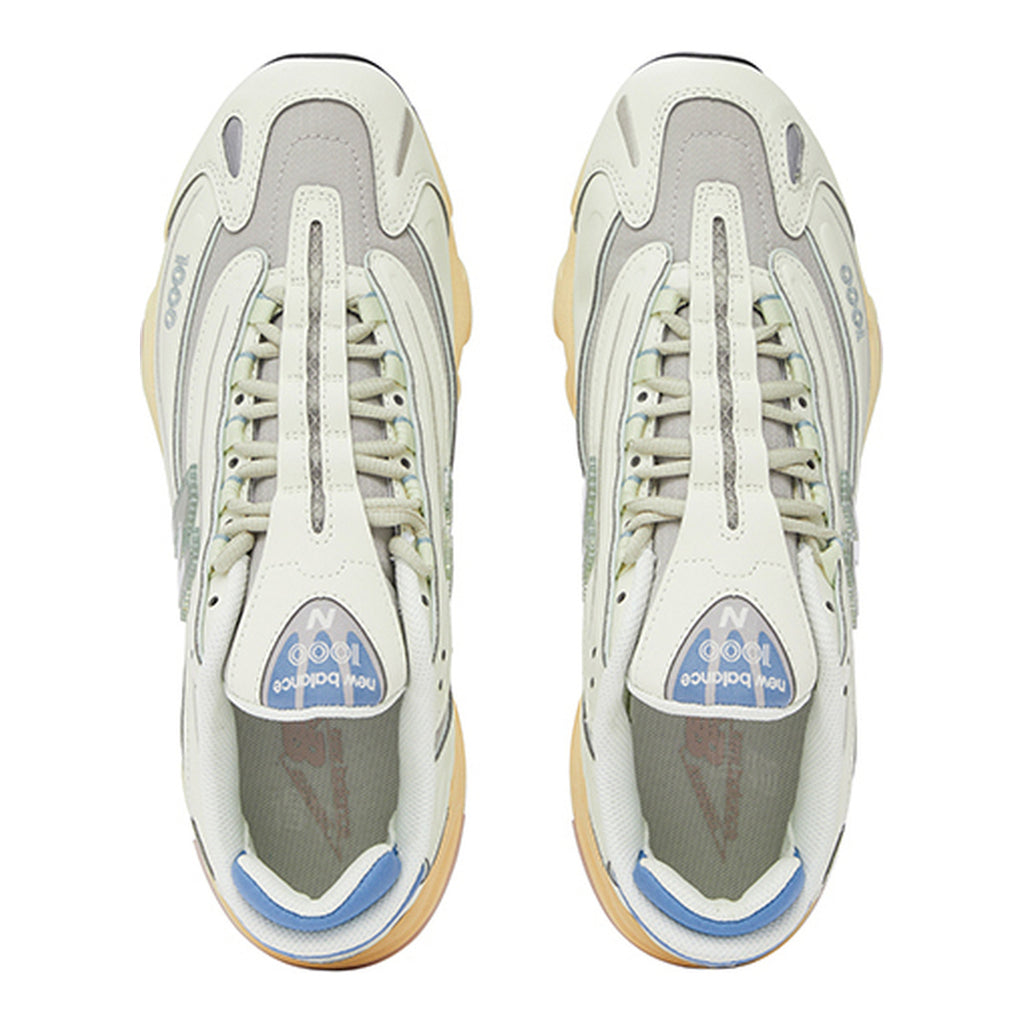 New Balance 1000 Unisex Leather Lifestyle Sneakers – Sea Salt/Grey/Sky Blue