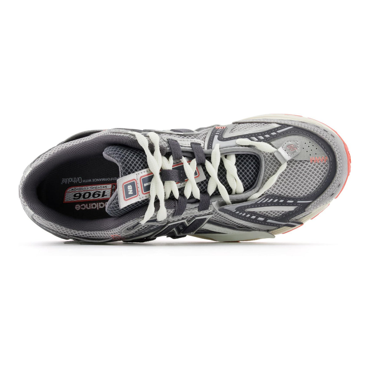 New Balance 1906A Unisex Mesh Lifestyle Running Sneakers – Grey/White/Red