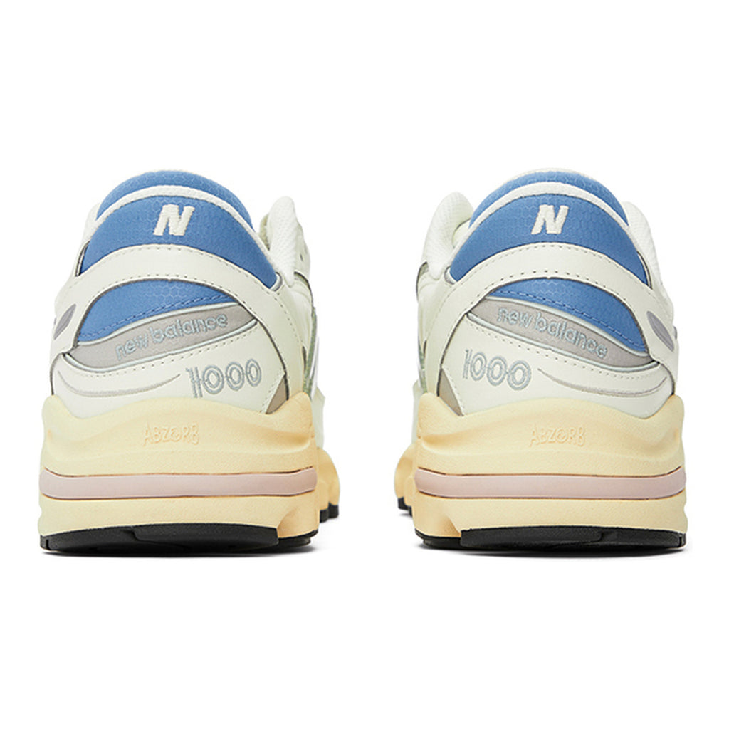 New Balance 1000 Unisex Leather Lifestyle Sneakers – Sea Salt/Grey/Sky Blue